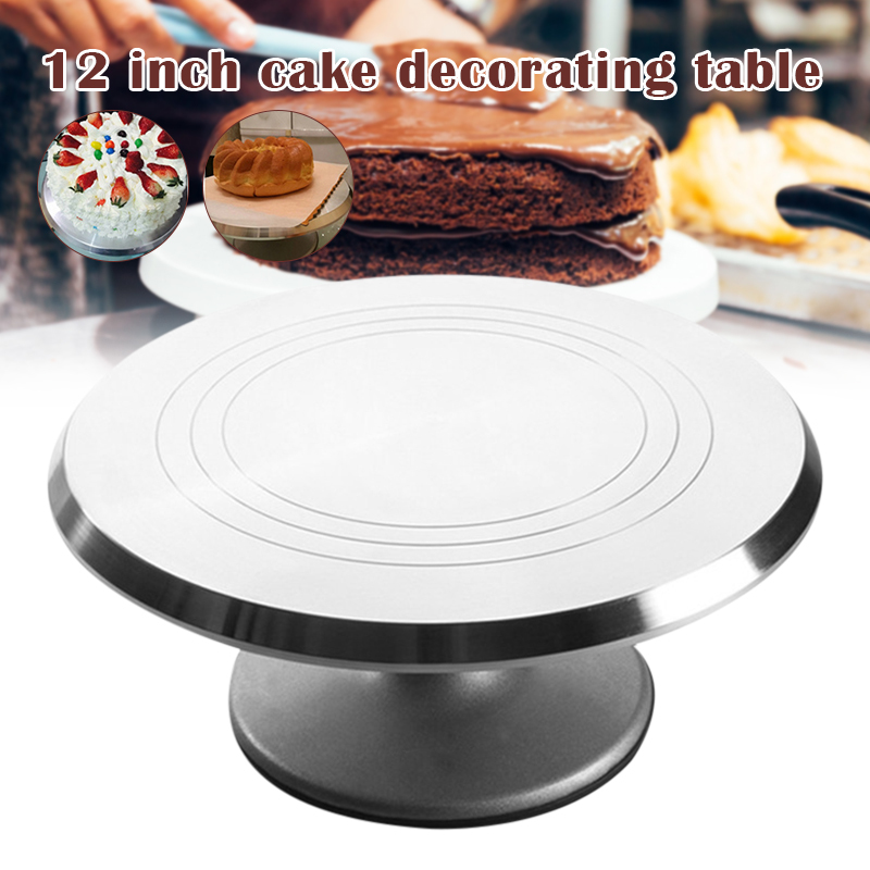 Aluminium Alloy Revolving Cake Stand 12 Inch Rotating Cake
